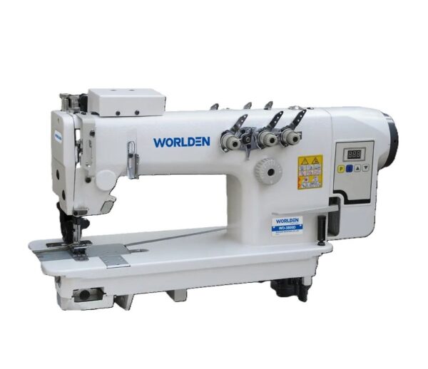WORLDEN Direct drive three needle chainstitch sewing machine with puller
